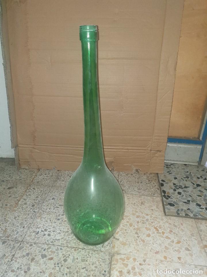 jarron botella cristal verde - Compra venta en todocoleccion
