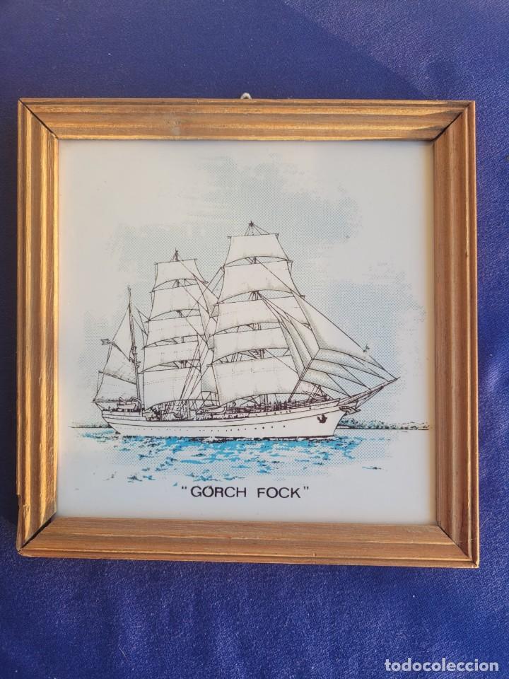 Vintage: Plato de cer&aacute;mica decorativo con barco Gorch Fock
