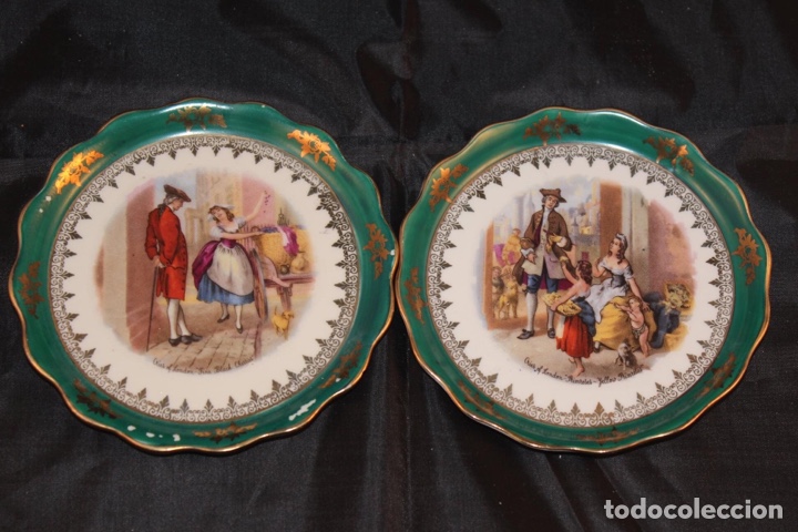 Vintage: 2 platillos de porcelana serie &ldquo;Cries of London&rdquo;