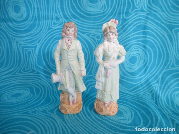 Vintage: ANTIGUA PAREJA FIGURAS PORCELANA , NUMERADAS
