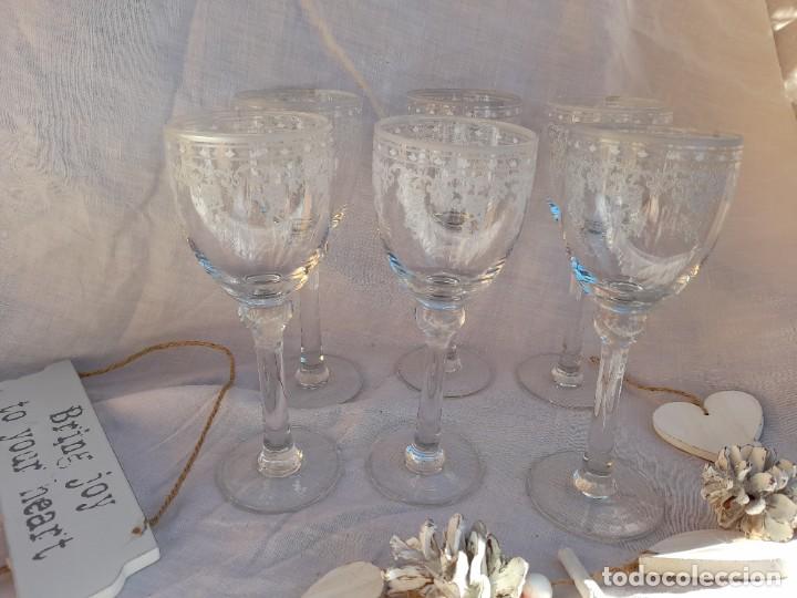 Vintage: 6 copas de cristal - Foto 1