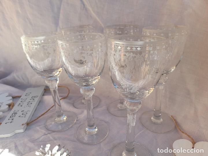 Vintage: 6 copas de cristal - Foto 2