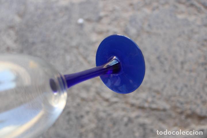 Vintage: 5 copas cristal azul - Foto 3