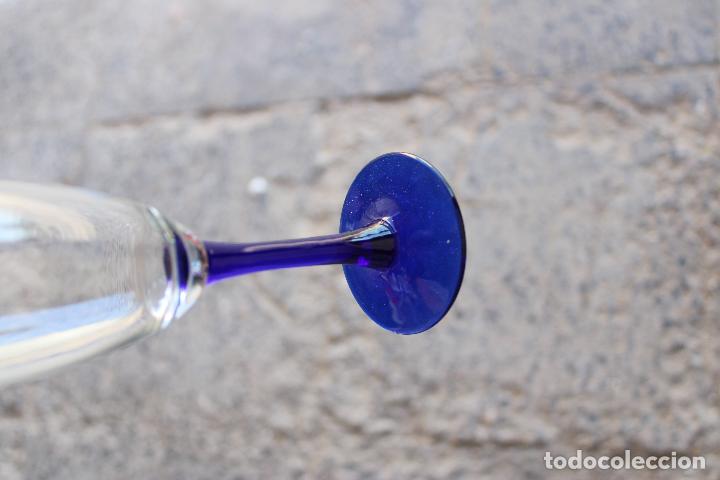 Vintage: 5 copas cristal azul - Foto 2