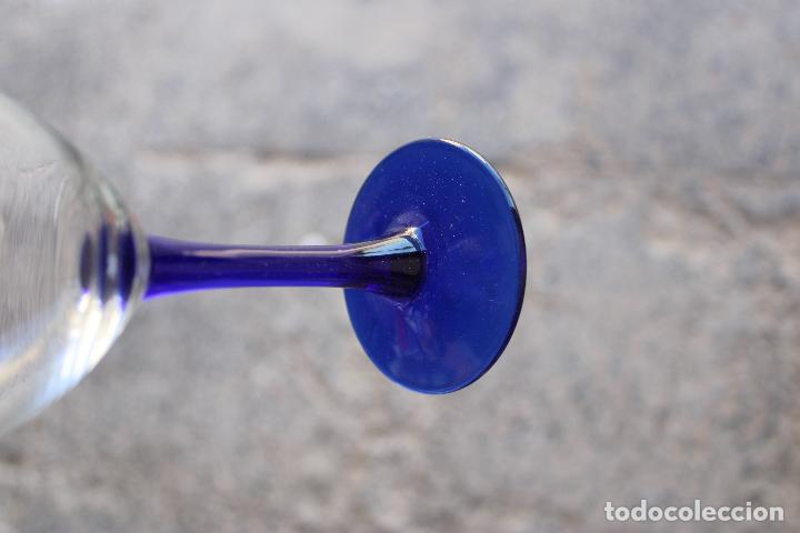 Vintage: 5 copas cristal azul - Foto 3