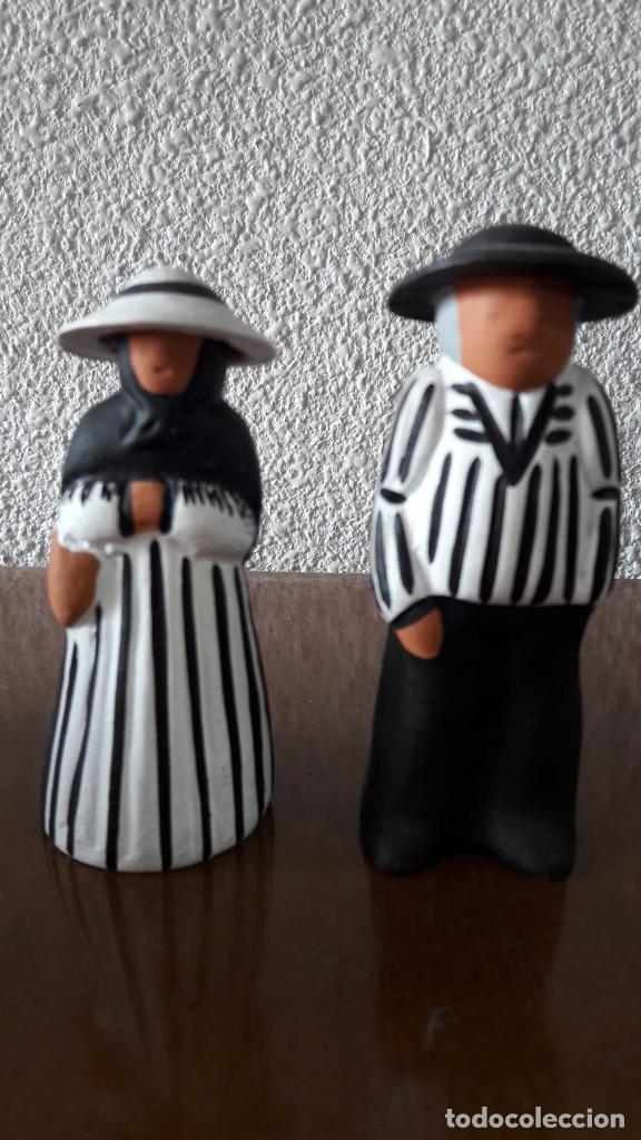 Vintage: Pareja de payeses de barro - Foto 1