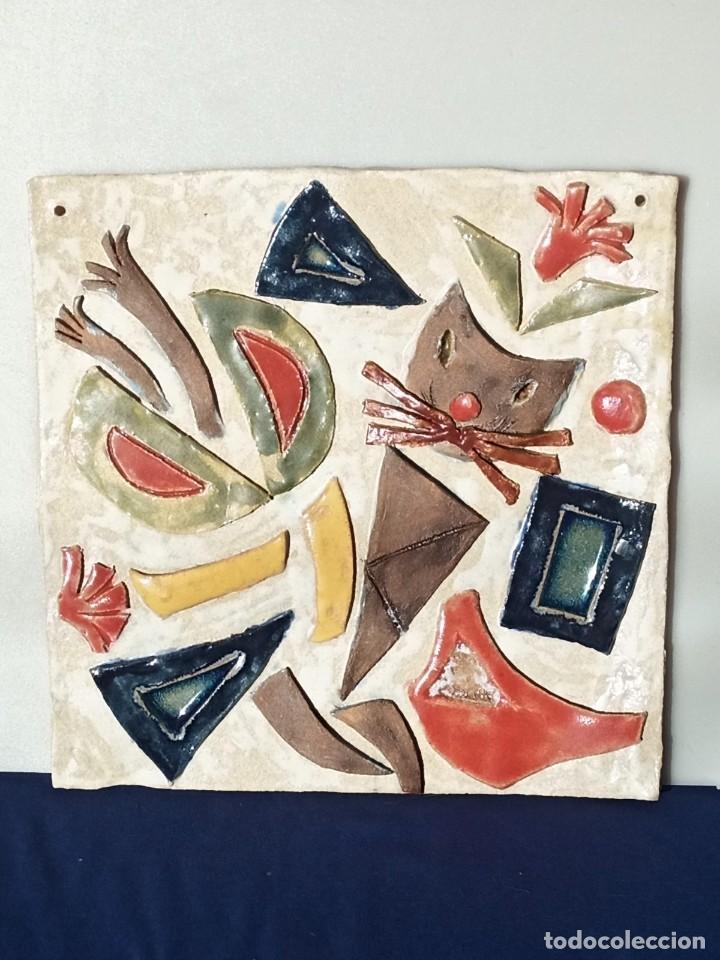 Vintage: Plato de cer&aacute;mica decorativo, varias formas, fabricado en Italia.27x27cm