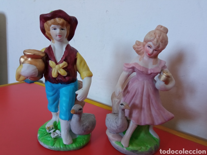 Vintage: PAREJA PASTORIL DE CER&Aacute;MICA IMPORTADA 1994.NUEVOS.