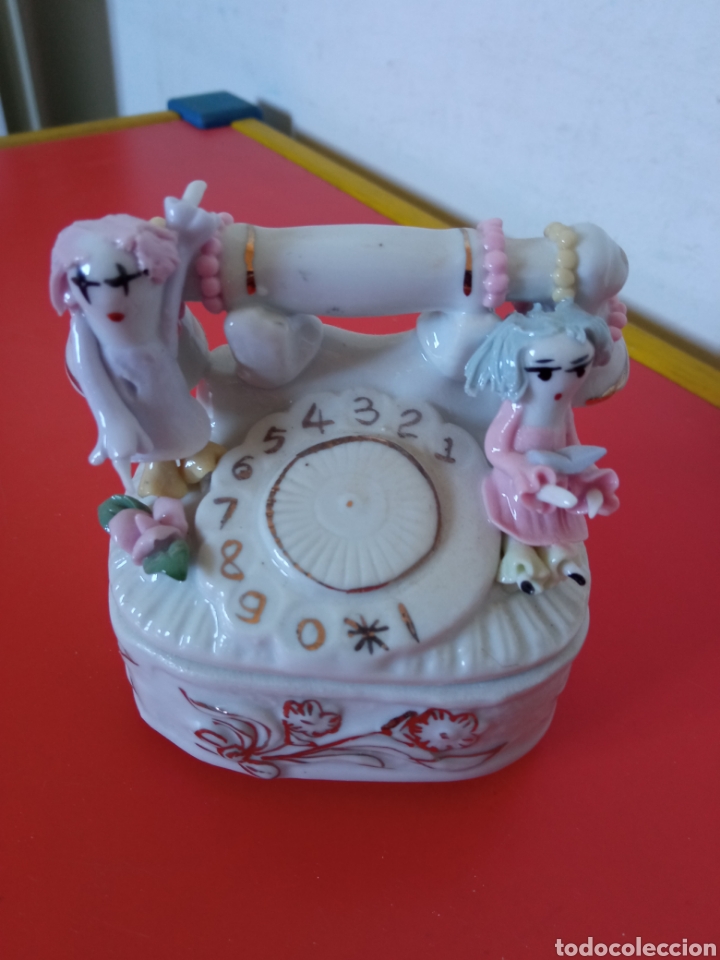 Vintage: CAJITA TEL&Eacute;FONO DE CER&Aacute;MICA IMPORTADA 90S.NUEVA.
