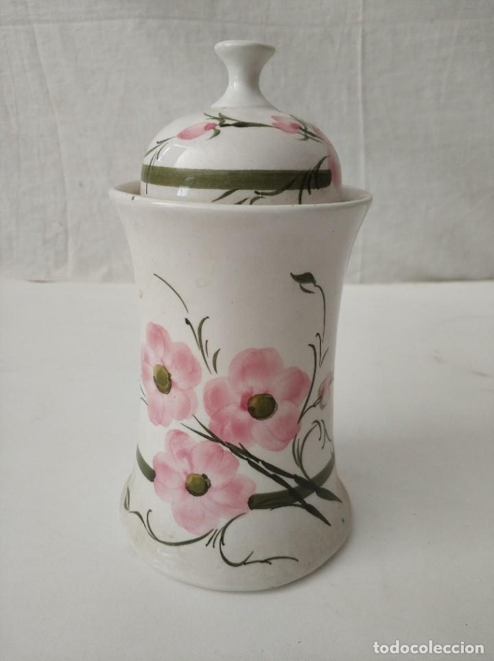 Vintage: Tarro con tapa de ceranica oal made in portugal