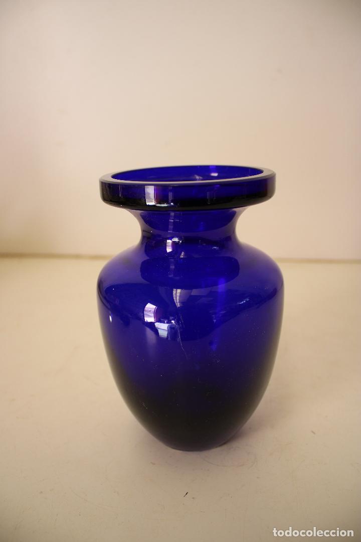 Vintage: jarron cristal azul - Foto 1
