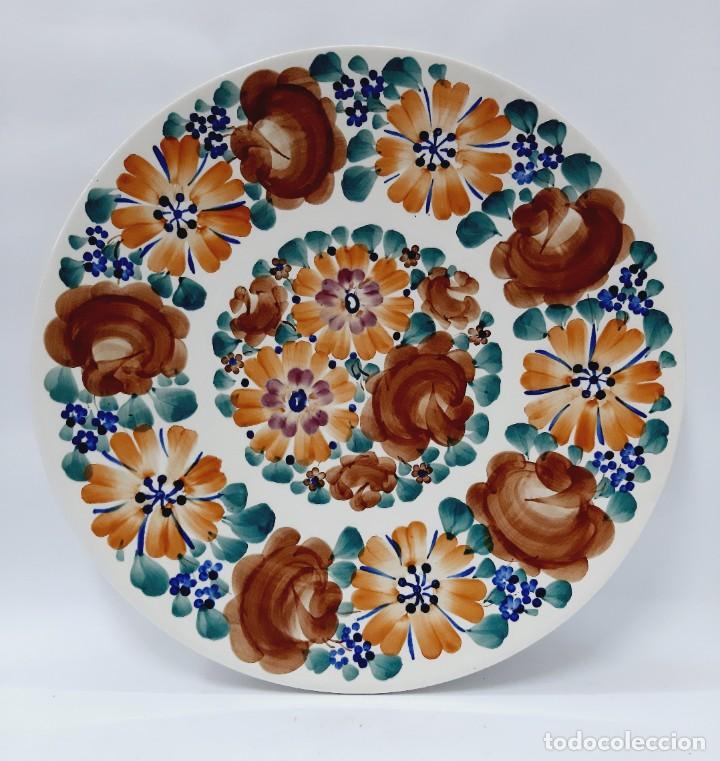 Vintage: Placa de pared grande de cer&aacute;mica polaca de 37 cm