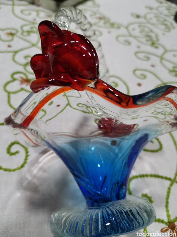 Vintage: Cesta cristal murano - Foto 3