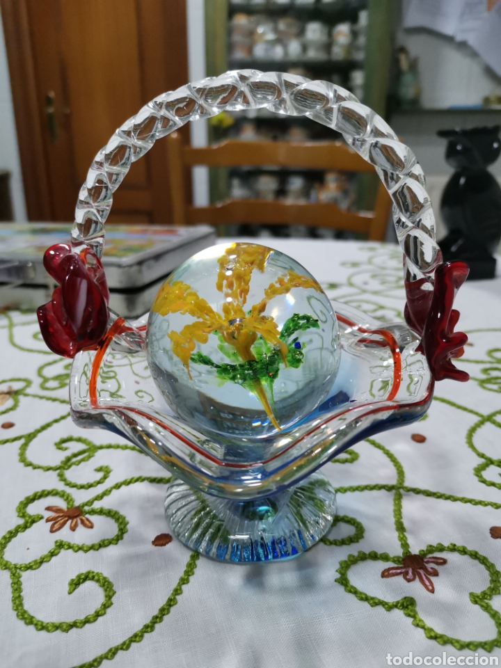 Vintage: Cesta cristal murano - Foto 1