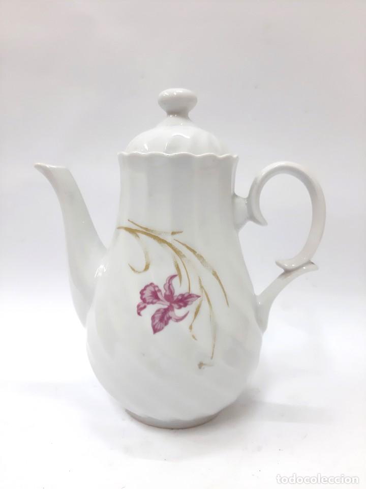 Vintage: Jarra de caf&eacute;/t&eacute; de porcelana vintage con tapa, jarra de porcelana