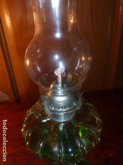 Vintage: QUINQUE CON BASE DE CRISTAL - Foto 2