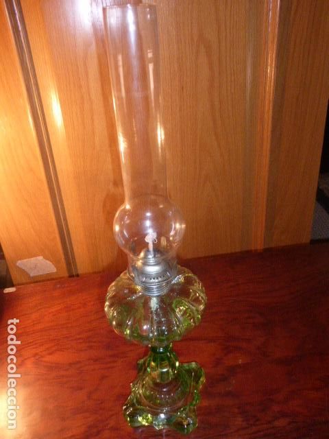 Vintage: QUINQUE CON BASE DE CRISTAL - Foto 1
