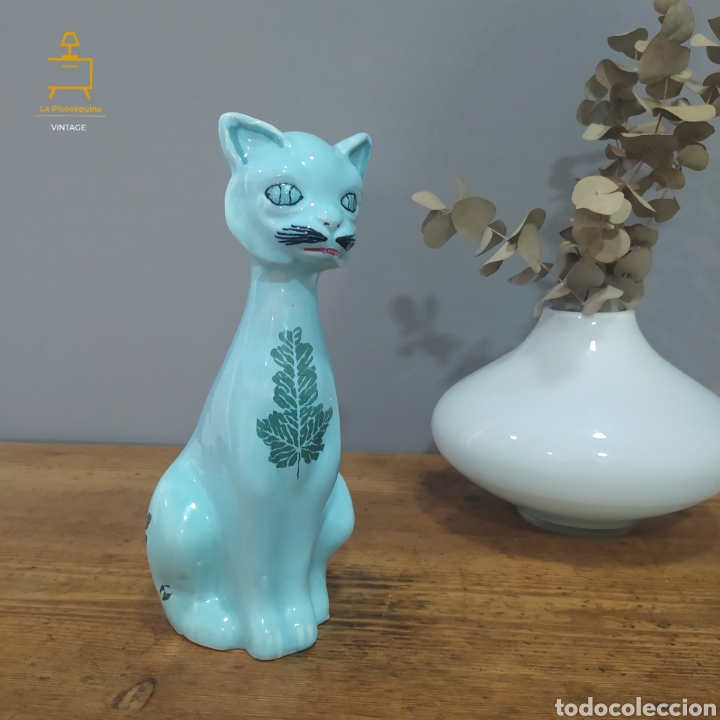 Vintage: Gato cer&aacute;mica Manises Ch Hispania