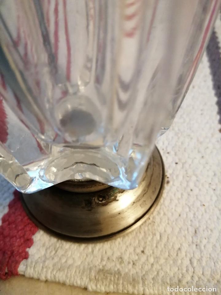 Vintage: VIOLETERO DE CRISTAL Y BASE DE PLATA - Foto 4