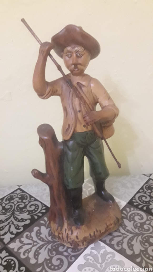Vintage: Antigua figura pescador