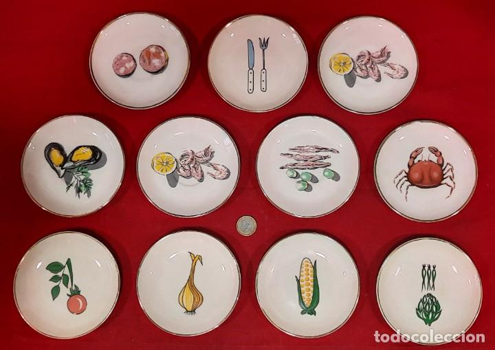Vintage: PEQUE&Ntilde;OS PLATOS DECORADOS CON MOTIVOS DE COCINA