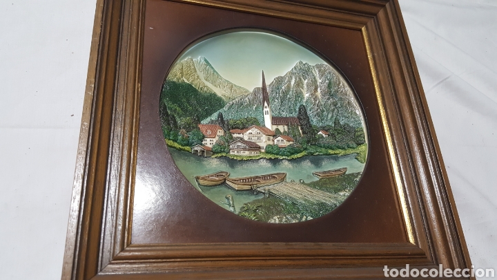 Vintage: PLATO ANTIGUO ENMARCADO