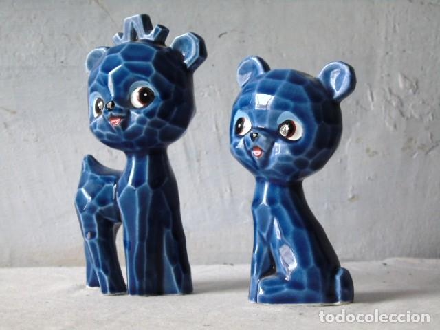 Vintage: CERAMICA AZUL BONITOS PERRITOS DECO 100 % VINTAGE