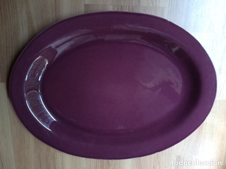 Vintage: Gran bandeja antigua de cer&aacute;mica. Numerada. Nueva.