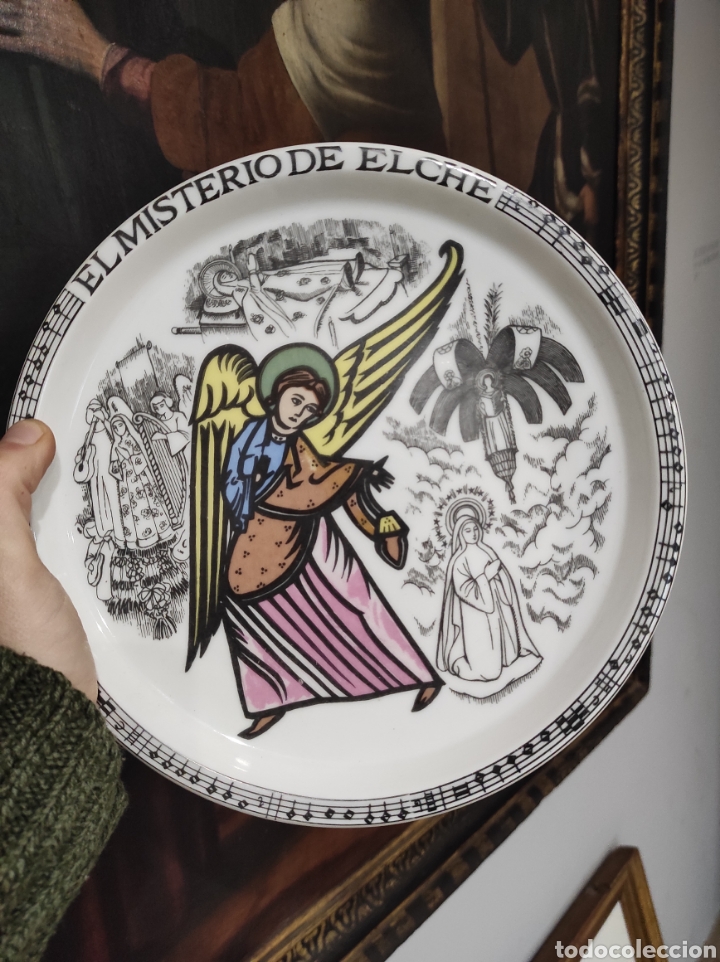 Vintage: Misterio de Elche plato porcelana conmemorativo 24cm