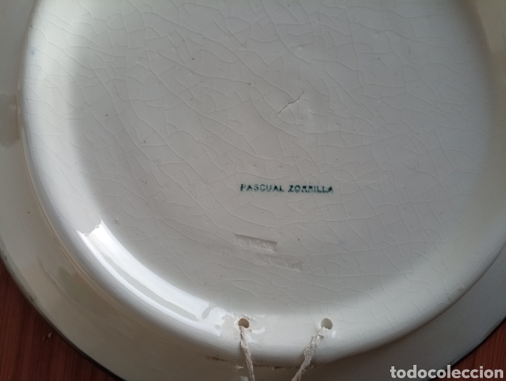 Vintage: Plato porcelana pintado a mano decoraci&oacute;n motivos florales y animales