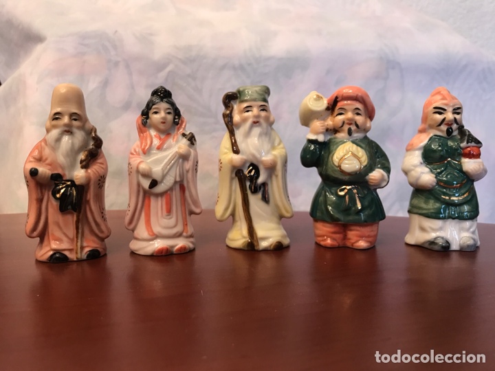 Vintage: Lote cinco figuras chinas porcelana