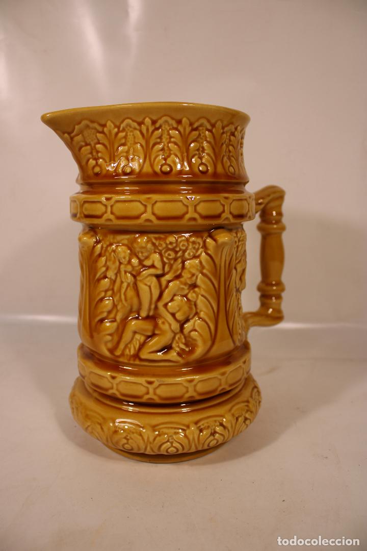 Vintage: jarra de ceramica con escenas de desnudos de mujer