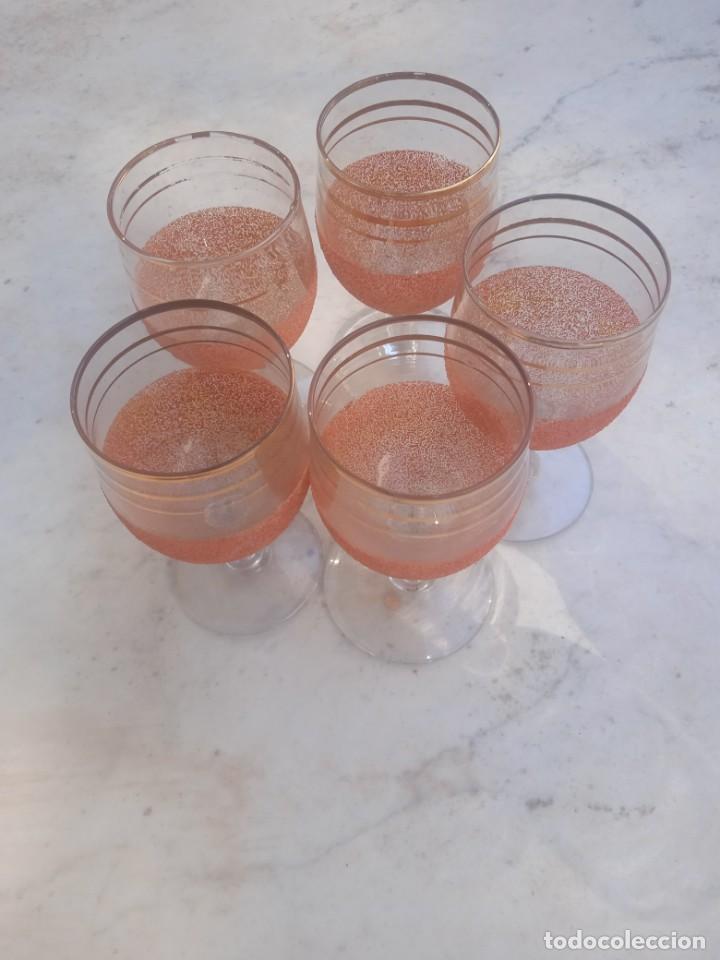 Vintage: COPAS GRAVADAS CON LINEAS DORADAS