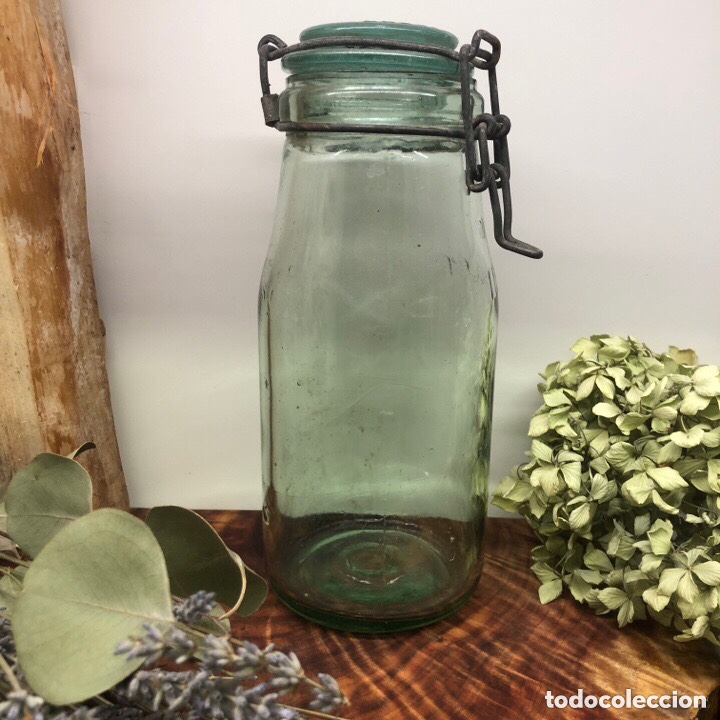 antiguo tarro frasco de cristal hermético de 1 - Acheter Objets vintage en  cristal et en verre sur todocoleccion