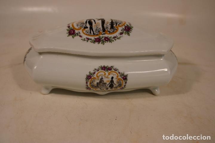 Vintage: caja joyero de porcelana motivos de paris