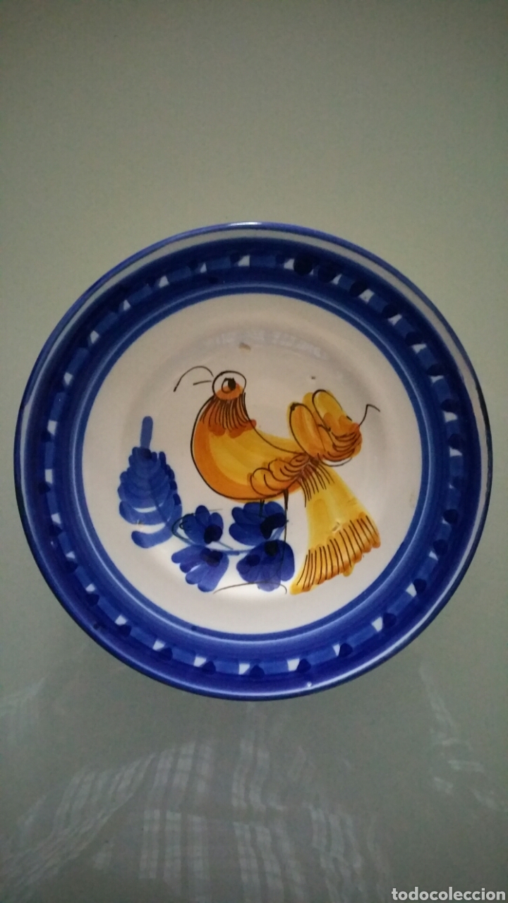 Vintage: Plato de cer&aacute;mica esmaltada, puente del arzobispo, Toledo.