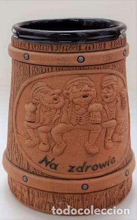 Vintage: BONITA JARRA DE CERVEZA EN CERAMICA. NA ZDROWIE. JARRA-140