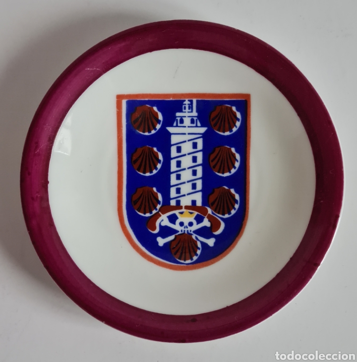 Vintage: Plato Torre de H&eacute;rcules A Coru&ntilde;a Costa da Morte - Porcelana O Castro - Galicia Vintage Decoraci&oacute;n