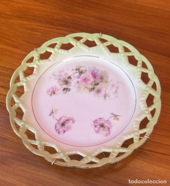 Vintage: PLATO ANTIGUO DECORADO DE 19 CMS. DE DIAMETRO