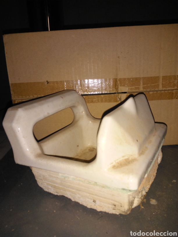 Vintage: ANTIGUA JABONERA DE PORCELANA DE BA&Ntilde;O O COCINA - PARA EMPOTRAR - A&Ntilde;OS 1950