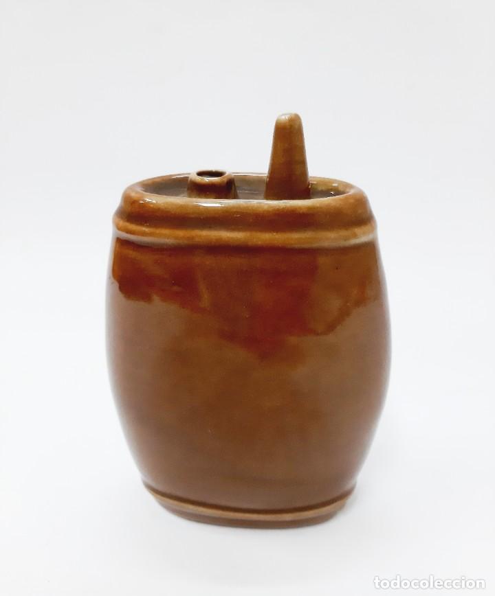 Vintage: Frasco vintage de cer&aacute;mica vidriada