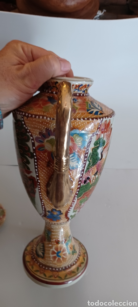 Vintage: Tibor japon&eacute;s en gres esmaltado. - Foto 10