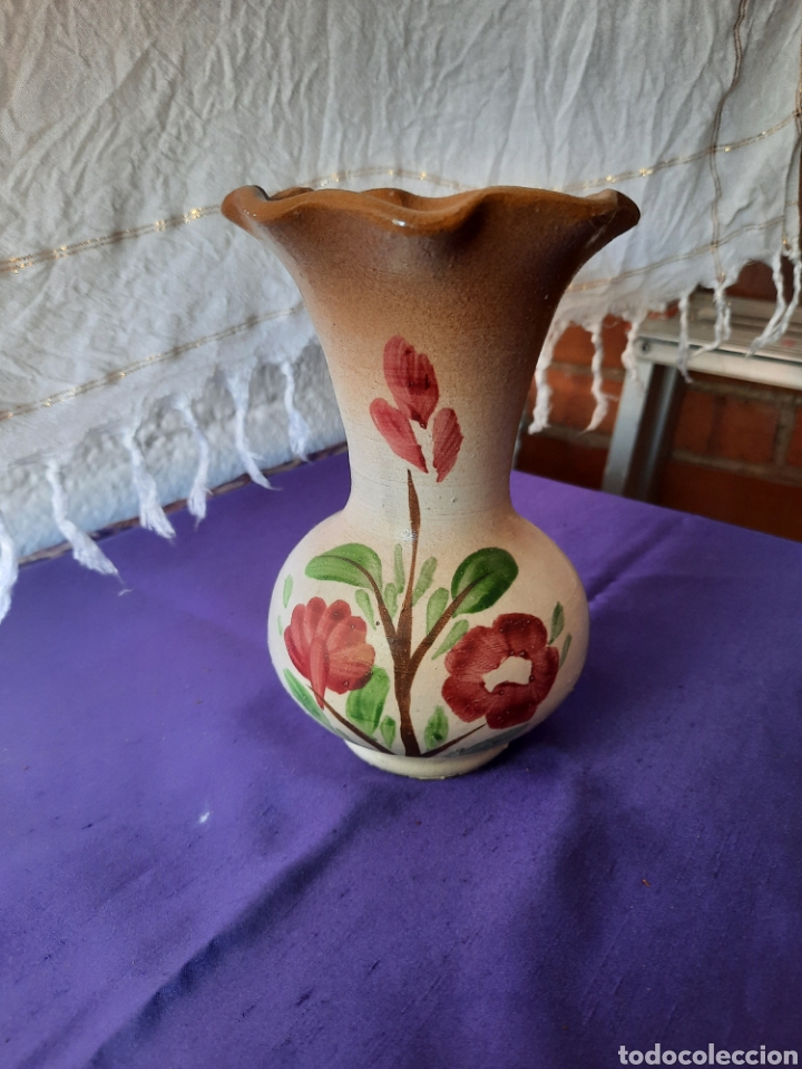 Vintage: Jarr&oacute;n florero ceramica pintado a mano artesan&iacute;a popular