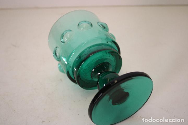 Vintage: copa de cristal verde - Foto 2