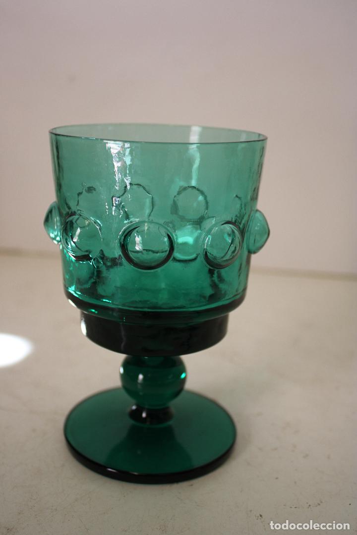 Vintage: copa de cristal verde - Foto 1