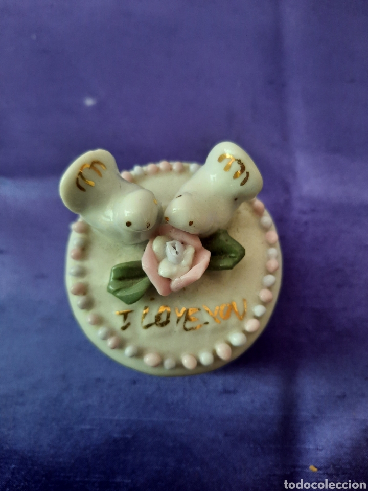 Vintage: Cajita anillero de porcelana I love you