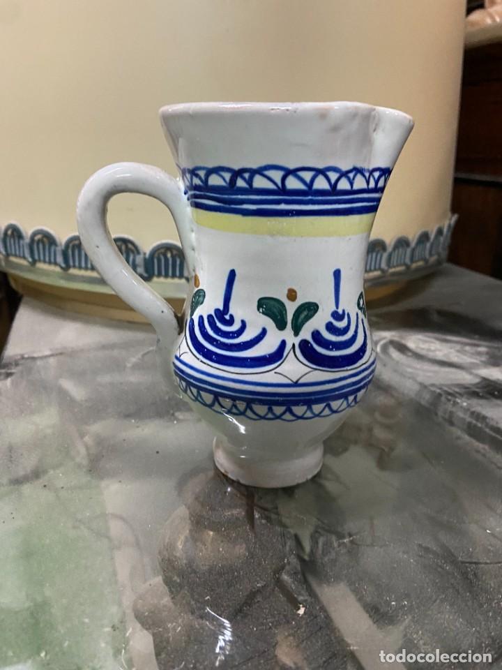 Vintage: Jarr&oacute;n de cer&aacute;mica talavera dise&ntilde;o en azul