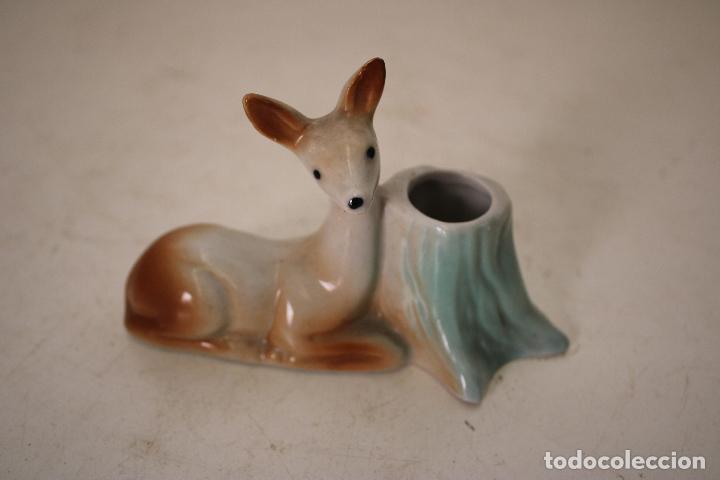 Vintage: palillero cervatillo de porcelana