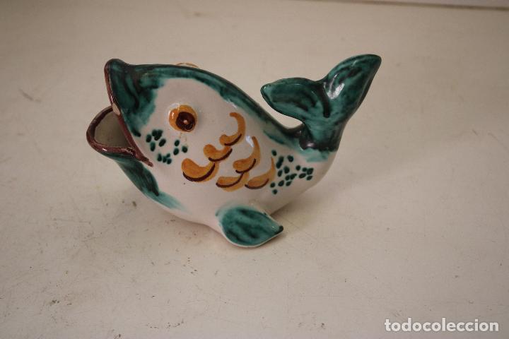 Vintage: palillero pez de ceramica