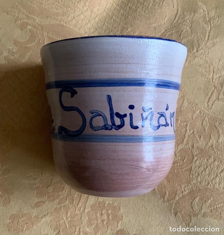 Vintage: VASO DE CER&Aacute;MICA DE SABI&Ntilde;&Aacute;N ZARAGOZA, LAS CINCO VILLAS, FIRMADO